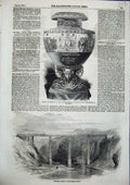 Old Antique Print Sevres Chinese Vase 1856 Sitter Viaduct Appenzel Rail 19th