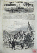 Old Antique Print Peace Commemoration 1856 Country Visitors Illuminations 19th