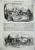 Original Old Antique Print Epson Races Before After Horses The Winner 1856 19th