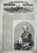 Original Old Antique Print General William Penwick Hero Kars Watkins 1856 19th