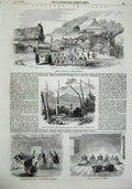 Antique Print *0170 Sketches In Japan English Burial Ground Magasaki 1856