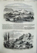 Original Old Antique Print Alouchta Willibald Richter Tchoulfout-Kaleh 1856