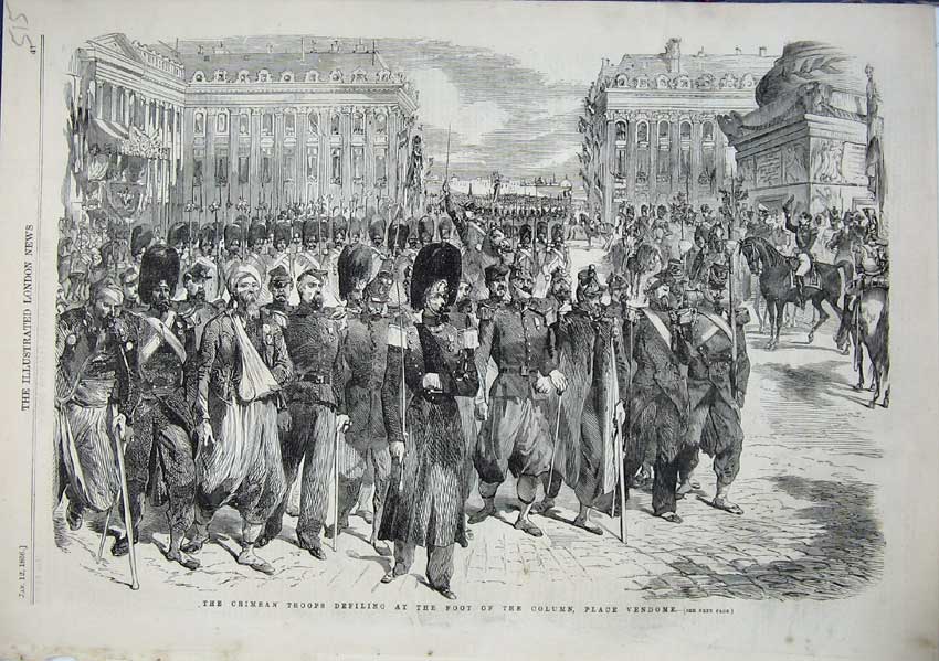 Old Antique Print British Army Post Office Constantinople Mail Bags 1856 19th