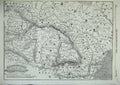 Old Antique Print Map Frontiers Austria Russia Roads Railway Towns 1856 19th
