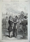 Old Antique Print French Crimea Troops Queens Medals Duke Cambridge 1856 19th