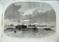Original Old Antique Print Gun Boat Flotilla Off Ryde Isle White Ships 1856
