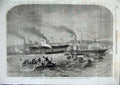 Old Antique Print Launch Three Iron Screw Vessels Newcastle On Tyne1856 19th