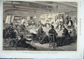 Old Antique Print Gun Room Midshipmens Mess Breakfast Caesars Sepia 1856 19th