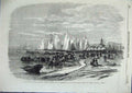 Original Old Antique Print Passengers Tour Naval Fleet Southsea Common 1856