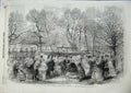 Original Old Antique Print Band Royal Horse Guards Blue Kensington Palace 1856