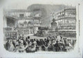 Original Old Antique Print Inauguration Peace Trophy Soutari Monument 1856 19th