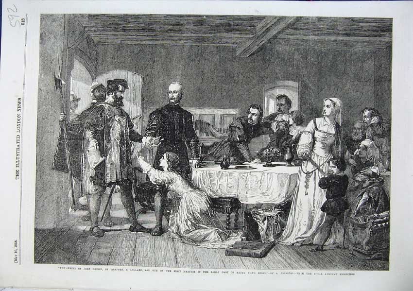 Original Old Antique Print Arrest John Brown Fine Art Lollard Johnston 1856
