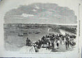 Original Old Antique Print Queens Yacht Passing Monckton Naval Review 1856 19th