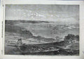 Original Old Antique Print Flottila Gun Boats Motherbank Leitch Art 1856 19th