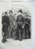 Original Old Antique Print 1856 New Naval Uniforms Captain Admiral Mid Shipman