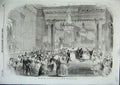 Original Old Antique Print Her Majesty At Ball Turkish Embassy Ladies Men 1856