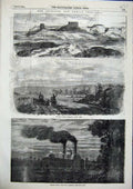 Old Antique Print Nebraska Kansas Territory Pappea Creek Steam Boat 1856 19th
