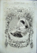 Original Old Antique Print Imperial Majesty Empress French Infant Portrait 1856