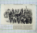 Old Antique Print 1855 Review French Troops Constantinople Sultan War Men 19th
