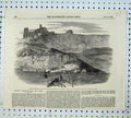 Original Old Antique Print 1855 Electric Telegraph Wire Cable Cape Kaliakra Sea