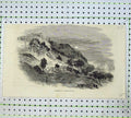 Old Antique Print 1855 Mountain View Monastery St George Balaclava Moon 19th