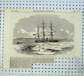 Old Antique Print 1855 Baltic Sea Sailing Ship Fleet Archer Ice Wingo Bay 19th