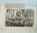 Old Antique Print 1855 Christ Hospital Scholars Lord Mayor Mansion House 19th