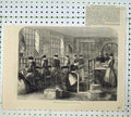 Original Old Antique Print Manufacture Lint Army Crimea Women Working Art 1855