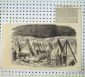 Old Antique Print 1855 British Artillery Camp Siege Train Sebastopol Snow 19th