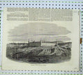 Original Old Antique Print 1855 View Barracks Scutari British Hospital Building