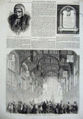 Old Antique Print 1855 Rev. Routh Monument Mockler Hampton Court Boutell 19th