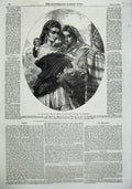 Original Old Antique Print 1855 Portrait Spanish Gipsy Sisters Fine Art Phillip