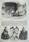 Old Antique Print 1855 Scene Play Louis Xi Princess Theatre Paris Fashion 19th