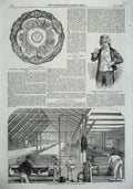 Original Old Antique Print 1855 Indiarubber Waterproworks Stepney Tinline Love
