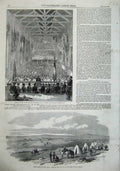 Old Antique Print 1855 French Concert Maison Dieu Dover Raglan War Camp 19th