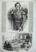 Old Antique Print 1855 General Lacy Evans Military Hospital Portsea War 19th