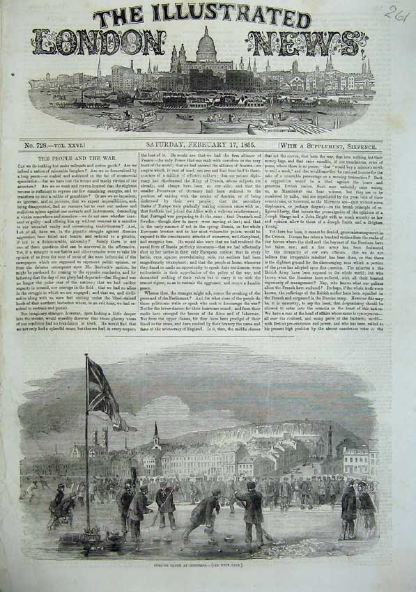 Original Old Antique Print 1855 Curling Match Montreal Canada Ice Sport 19th