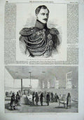 Original Old Antique Print 1855 Prince Menschikoff Russian Crimea War Hospital