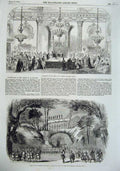 Old Antique Print 1855 Drury Theatre Meyerbeer Dublin Castle St Patrick 19th