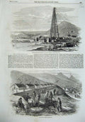 Old Antique Print 1855 Railway Works Balaclava Kadikoi Colin Campbell War 19th