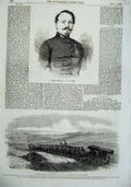 Original Old Antique Print Naval Brigade Siege-Gun Chapman'S Battery 1855 Minie