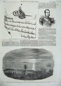 Original Old Antique Print 1855 Graves Scutari Lieutenant Meynell Firman Sultan