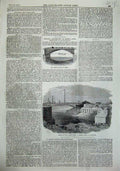 Antique Print *0174 1855 Highway Bridge Bristol Remains River Church Rev.