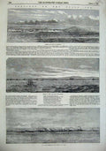 Old Antique Print 1855 Harbour Town Balaclava Eupatoria Jimiteia Ship Sea 19th