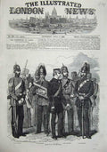 Old Antique Print 1855 Army Militia Middlesex Wilts Artillery Uniform War 19th