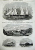 Original Old Antique Print 1855 Grey'S Island Indian Ocean Dunn'S Ship Tenders