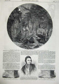 Old Antique Print 1855 Fairies Glen Conway Tomb Tradescants Lambeth Ward 19th