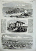 Old Antique Print 1855 Ambulance Sebastopol House Green-Hill Battery War 19th