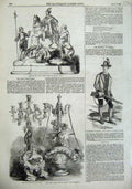 Original Old Antique Print 1855 Ascot Cup Horse Race Sport Hunt Queen'S GJager