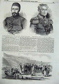 Original Old Antique Print 1855 Aali Pacha Army Osten-Sacken Sutler'S Balaclava